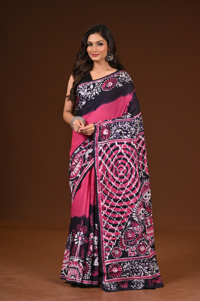 PURE COTTON HAND MALMAL SAREE