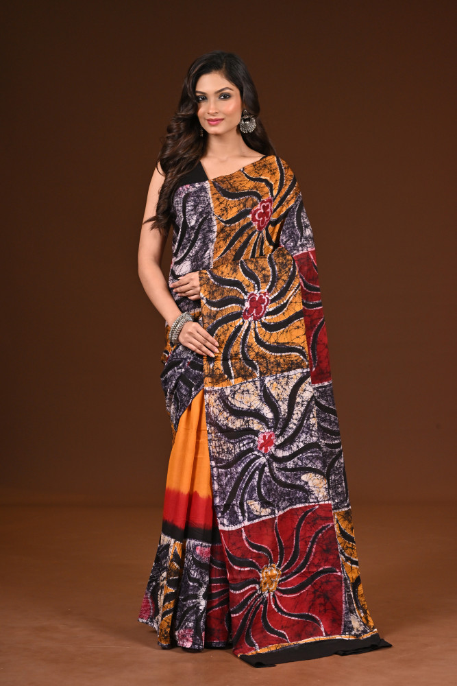 Image of PURE COTTON HAND MALMAL SAREE
