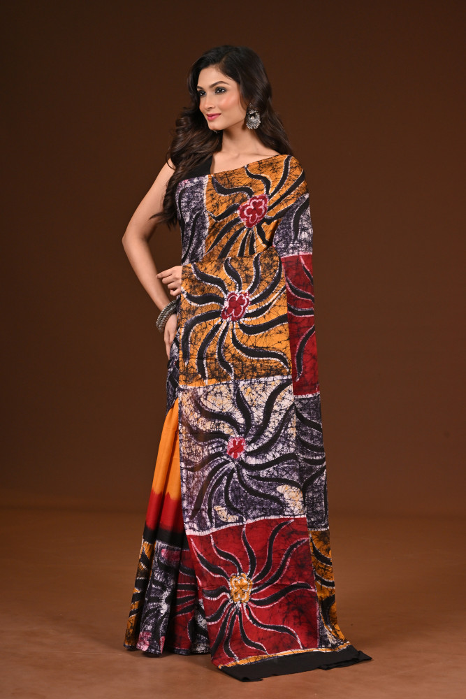 PURE COTTON HAND MALMAL SAREE
