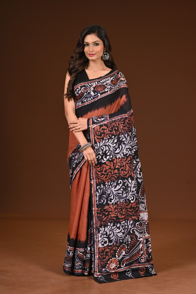 PURE COTTON HAND MALMAL SAREE