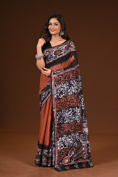 PURE COTTON HAND MALMAL SAREE