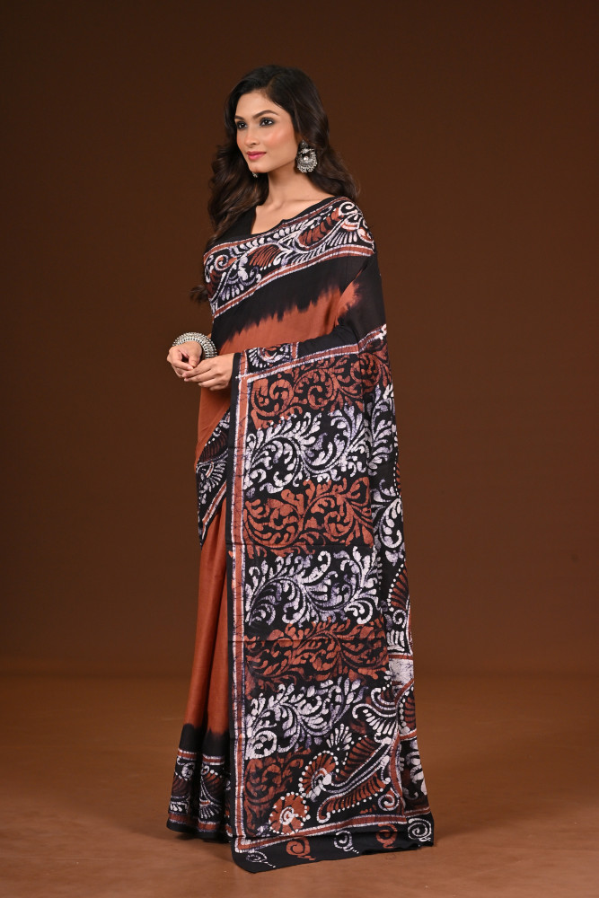 PURE COTTON HAND MALMAL SAREE