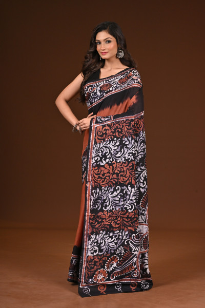 PURE COTTON HAND MALMAL SAREE