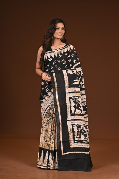 PURE COTTON HAND MALMAL SAREE