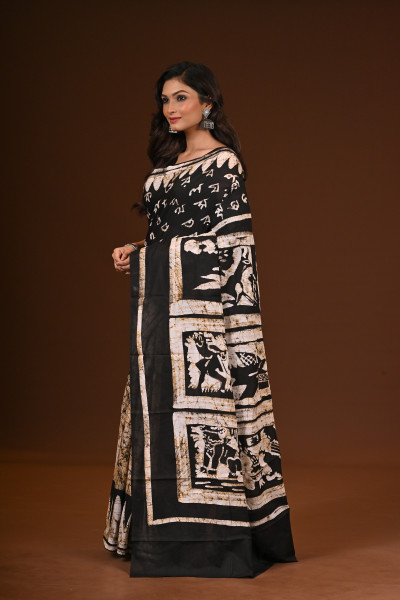 PURE COTTON HAND MALMAL SAREE