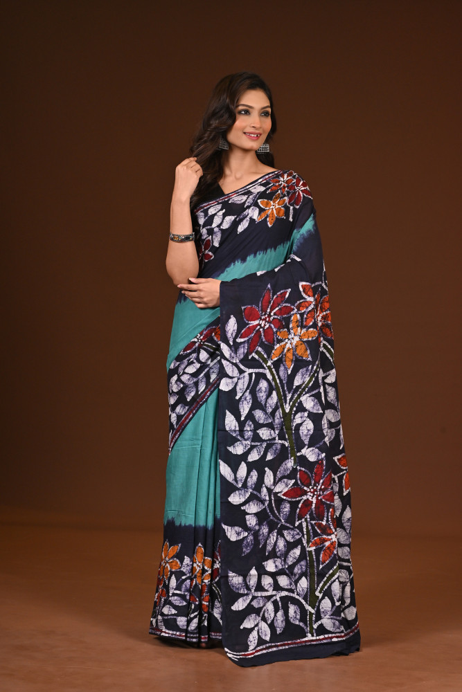 PURE COTTON HAND MALMAL SAREE