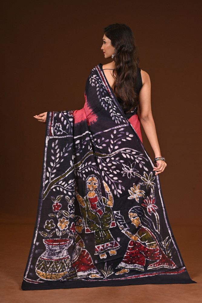 PURE COTTON HAND MALMAL SAREE