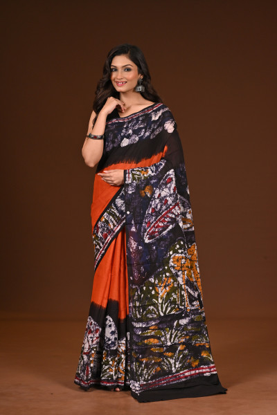 PURE COTTON HAND MALMAL SAREE