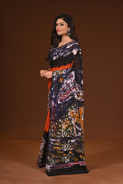 PURE COTTON HAND MALMAL SAREE