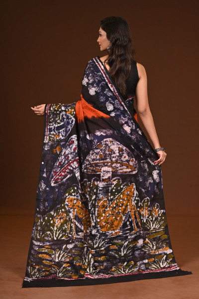 PURE COTTON HAND MALMAL SAREE