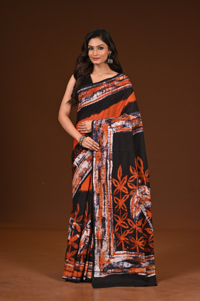 PURE COTTON HAND MALMAL SAREE