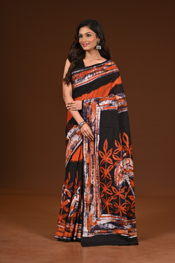 PURE COTTON HAND MALMAL SAREE