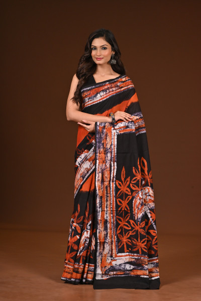 PURE COTTON HAND MALMAL SAREE