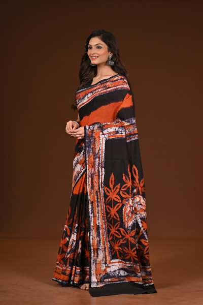 PURE COTTON HAND MALMAL SAREE