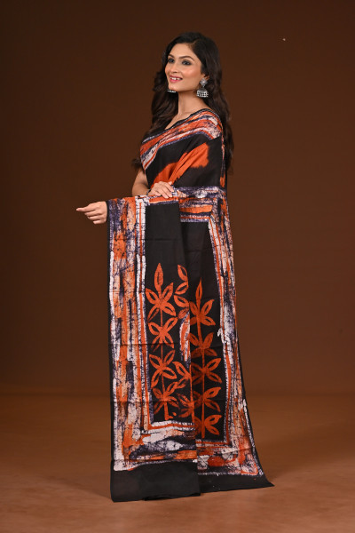 PURE COTTON HAND MALMAL SAREE