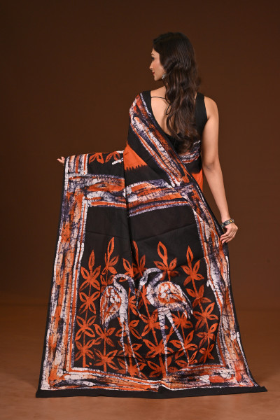 PURE COTTON HAND MALMAL SAREE