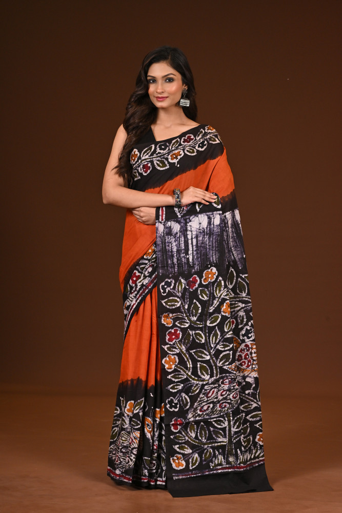 PURE COTTON HAND MALMAL SAREE