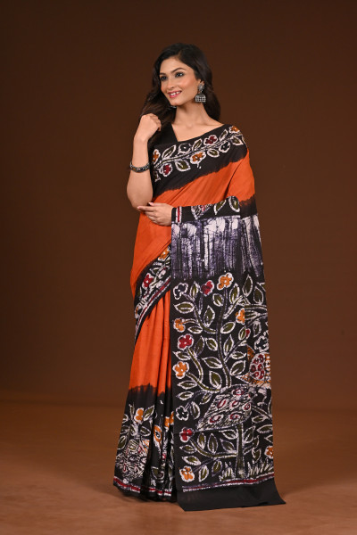 PURE COTTON HAND MALMAL SAREE