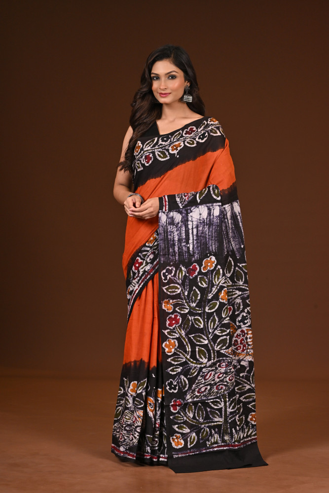 Image of PURE COTTON HAND MALMAL SAREE