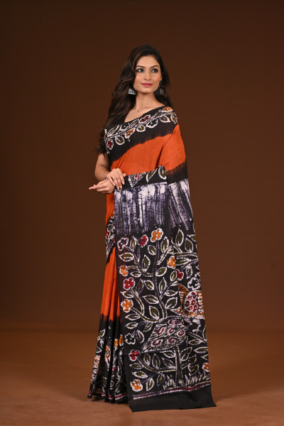 PURE COTTON HAND MALMAL SAREE