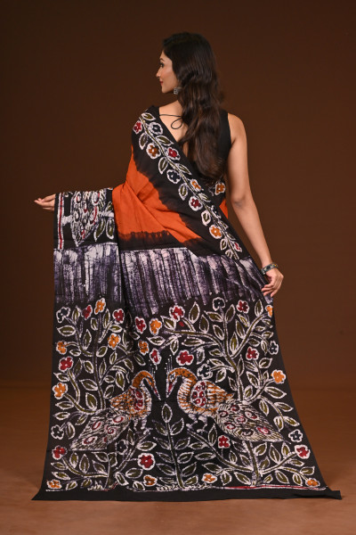 PURE COTTON HAND MALMAL SAREE