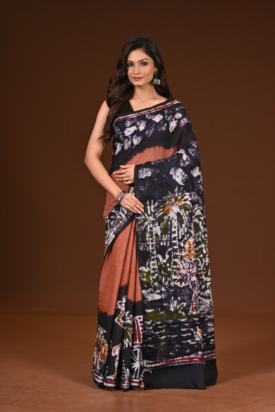 PURE COTTON HAND MALMAL SAREE