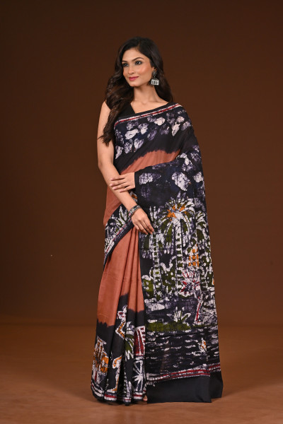 PURE COTTON HAND MALMAL SAREE