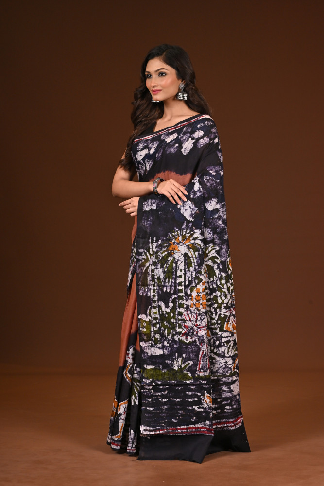 PURE COTTON HAND MALMAL SAREE