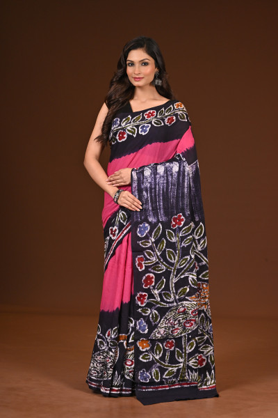 PURE COTTON HAND MALMAL SAREE