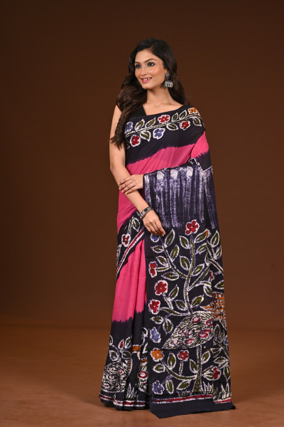 PURE COTTON HAND MALMAL SAREE