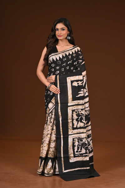 PURE COTTON HAND MALMAL SAREE