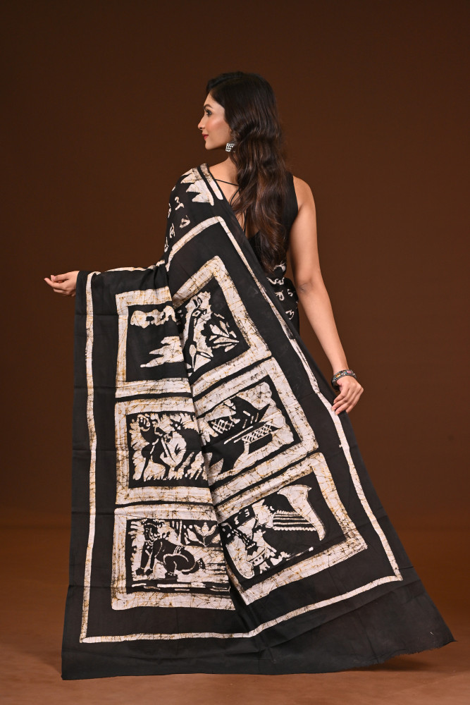 PURE COTTON HAND MALMAL SAREE