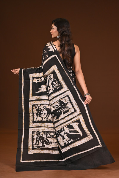 PURE COTTON HAND MALMAL SAREE