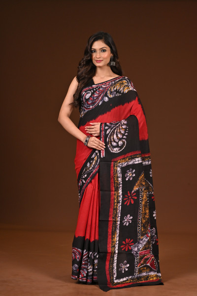 PURE COTTON HAND MALMAL SAREE