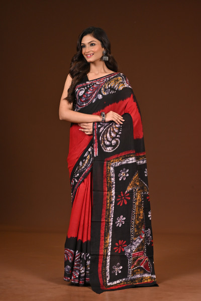 PURE COTTON HAND MALMAL SAREE