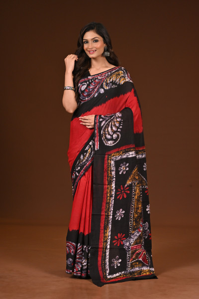 PURE COTTON HAND MALMAL SAREE