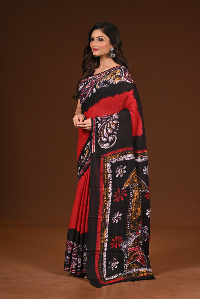 PURE COTTON HAND MALMAL SAREE