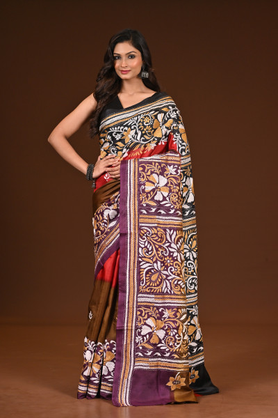 PURE SILK KANTHA SAREE