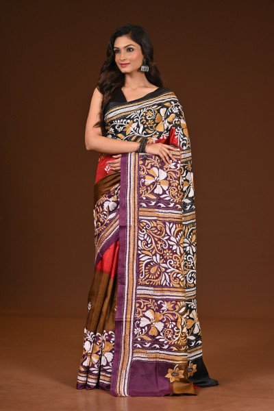 PURE SILK KANTHA SAREE