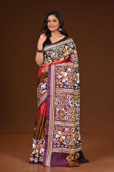 PURE SILK KANTHA SAREE