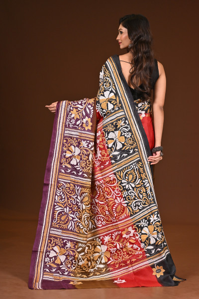 PURE SILK KANTHA SAREE