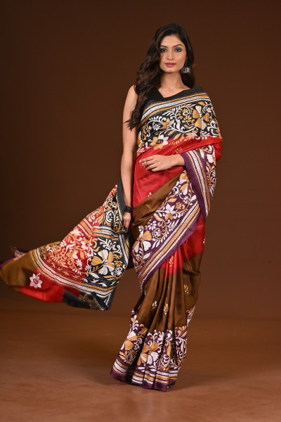 PURE SILK KANTHA SAREE