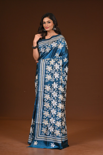 PURE SILK KANTHA SAREE