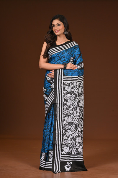 PURE SILK KANTHA SAREE
