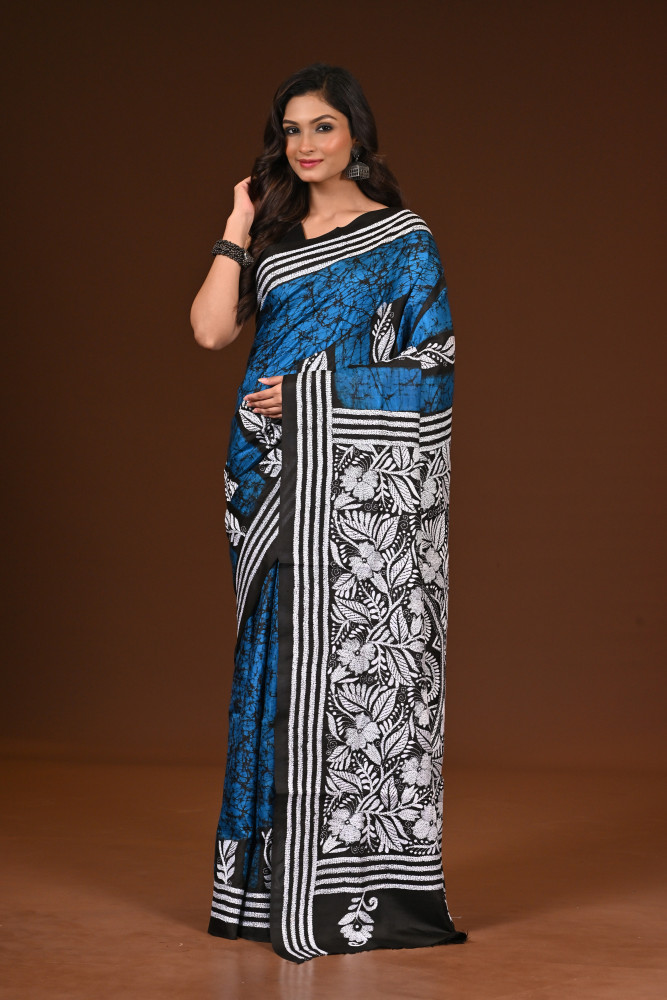 PURE SILK KANTHA SAREE