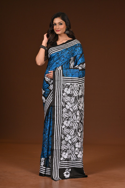 PURE SILK KANTHA SAREE