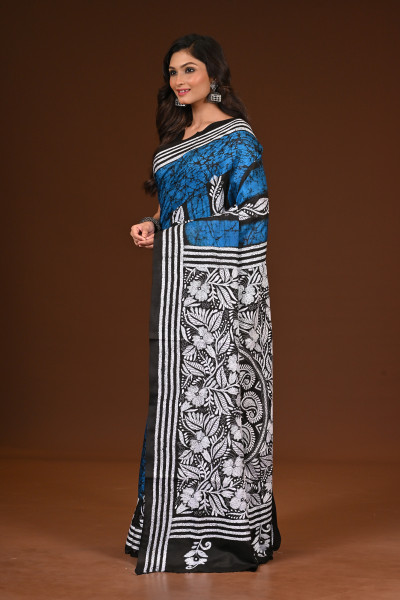 PURE SILK KANTHA SAREE