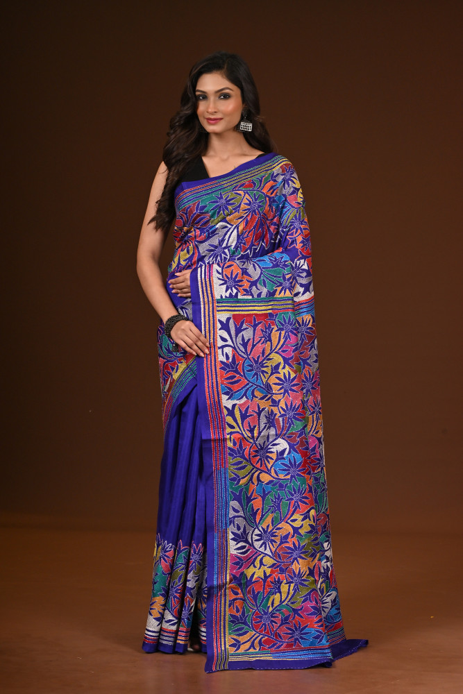PURE SILK KANTHA SAREE