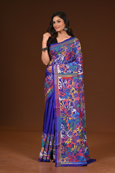PURE SILK KANTHA SAREE
