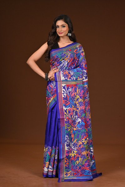 PURE SILK KANTHA SAREE